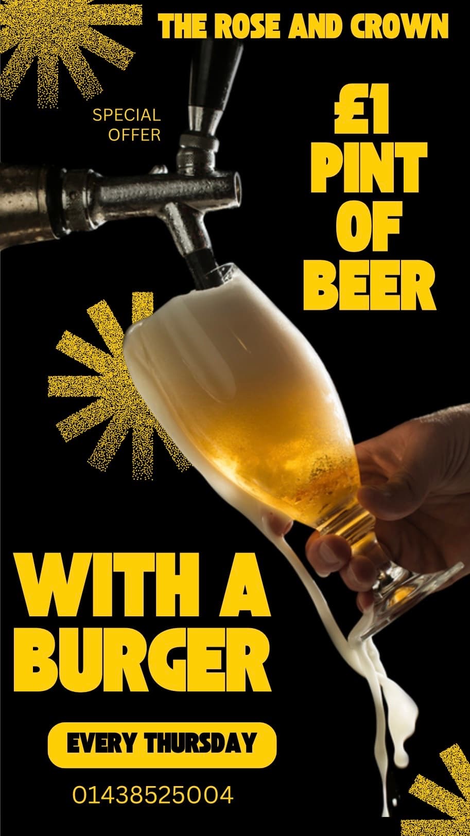 £1 Pint with a Burger – Every Thursday
